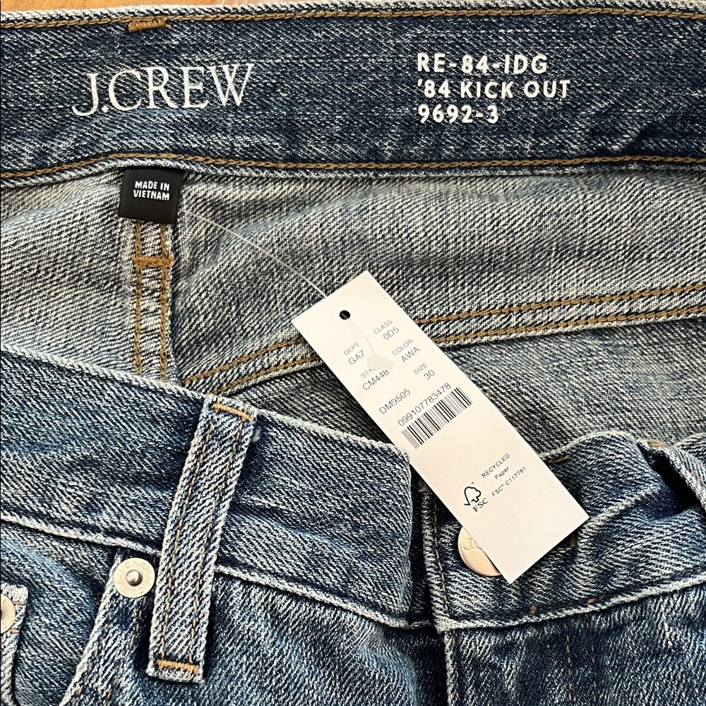 J. Crew ‘84 Kick Out Jeans NWT 30 - Picture 5 of 6